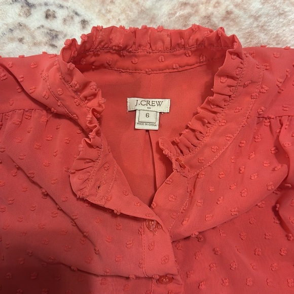 J. Crew size 6, coral Sleeveless Textured Blouse - Picture 3 of 3